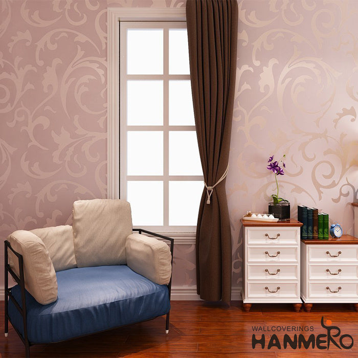 Hanmero High-grade Flocking Victorian Embossed Wallpaper Roll Wallpaper