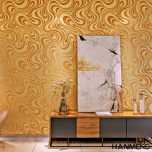 Load image into Gallery viewer, HANMERO Modern Minimalist Abstract Curves Glitter Non-woven 3D Wallpaper For Bedroom Living Room TV Backdrop Gold
