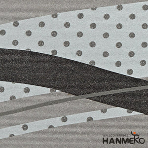 HANMERO High-grade Modern Microfiber Non-woven Flocking Black&Gray Stripes and Curves Wallpaper