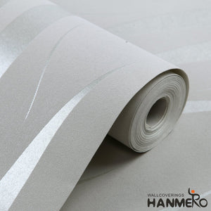 HANMERO Modern Extra-thick Non-woven Water Plant Pattern 3D Flocking Embossed Wallpaper Roll Living Room Bedroom Siver&Grey