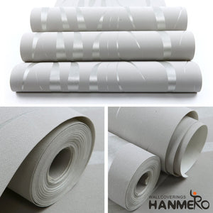 HANMERO Modern Extra-thick Non-woven Water Plant Pattern 3D Flocking Embossed Wallpaper Roll Living Room Bedroom Siver&Grey