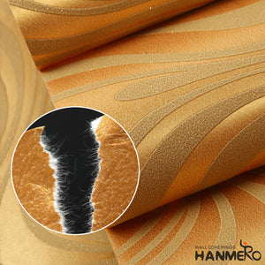 HANMERO Modern Minimalist Abstract Curves Glitter Non-woven 3D Wallpaper For Bedroom Living Room TV Backdrop Gold