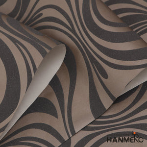 HANMERO Modern Minimalist Abstract Curves Glitter Non-woven 3D Wallpaper For Bedroom Living Room TV Backdrop Brown