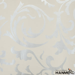 HANMERO High End Modern Flocked Wall Paper for Living Bedroom Wall Decoration Silver Gray