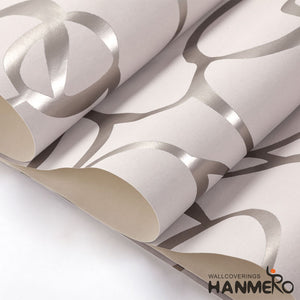 HANMERO European Fashion High-grade Big Rose Flower Pattern Embossed Flocking PVC Wallpaper