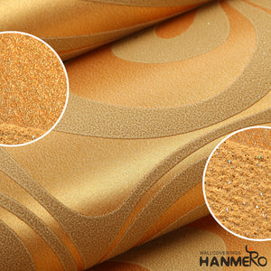 HANMERO Modern Minimalist Abstract Curves Glitter Non-woven 3D Wallpaper For Bedroom Living Room TV Backdrop Gold