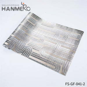 HANMERO PVC Gold Foil Geometric Hot Selling Embossing Modern Bed Room  shopping wallpaper