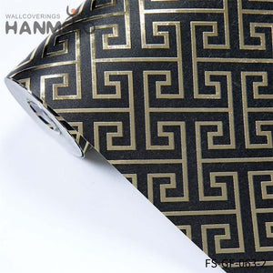 HANMERO Hot Selling PVC Gold Foil Geometric Embossing Bed Room 0.53*10M wallpaper wallcoverings Modern