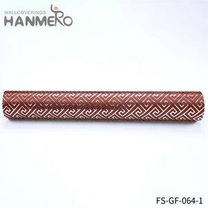 HANMERO Modern Bed Room 0.53*10M unique wallpaper designs Hot Selling PVC Gold Foil Geometric Embossing