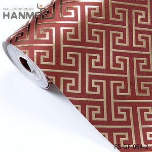 HANMERO Modern Bed Room 0.53*10M unique wallpaper designs Hot Selling PVC Gold Foil Geometric Embossing