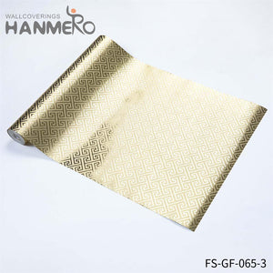 HANMERO Hot Selling Modern Bed Room 0.53*10M wallpaper online shopping Geometric Embossing PVC Gold Foil