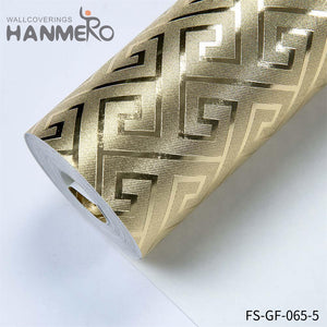 HANMERO Hot Selling Modern Bed Room 0.53*10M wallpaper online shopping Geometric Embossing PVC Gold Foil