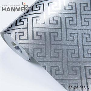 HANMERO Hot Selling PVC Gold Foil Modern Bed Room 0.53*10M more wallpapers Geometric Embossing