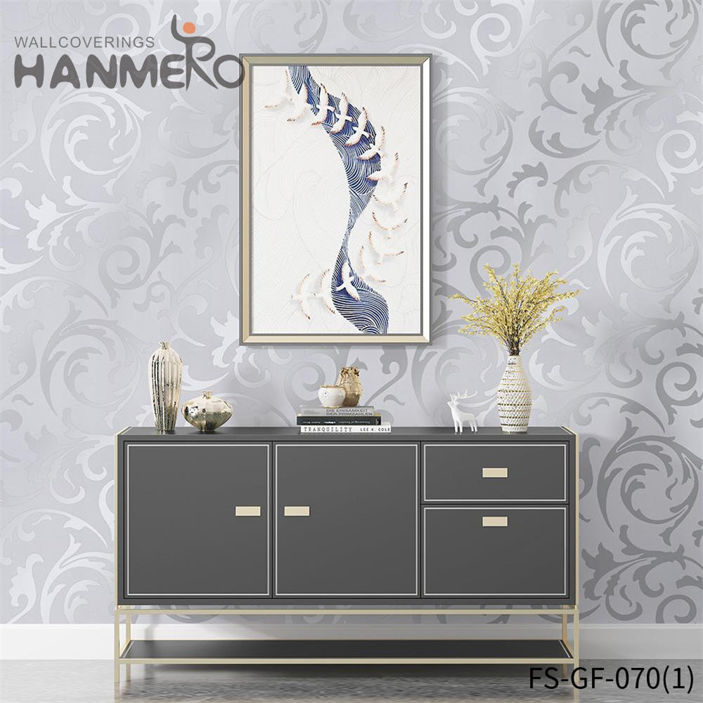 HANMERO Hot Selling PVC Gold Foil Geometric Modern Bed Room 0.53*10M design wallpaper for walls Embossing