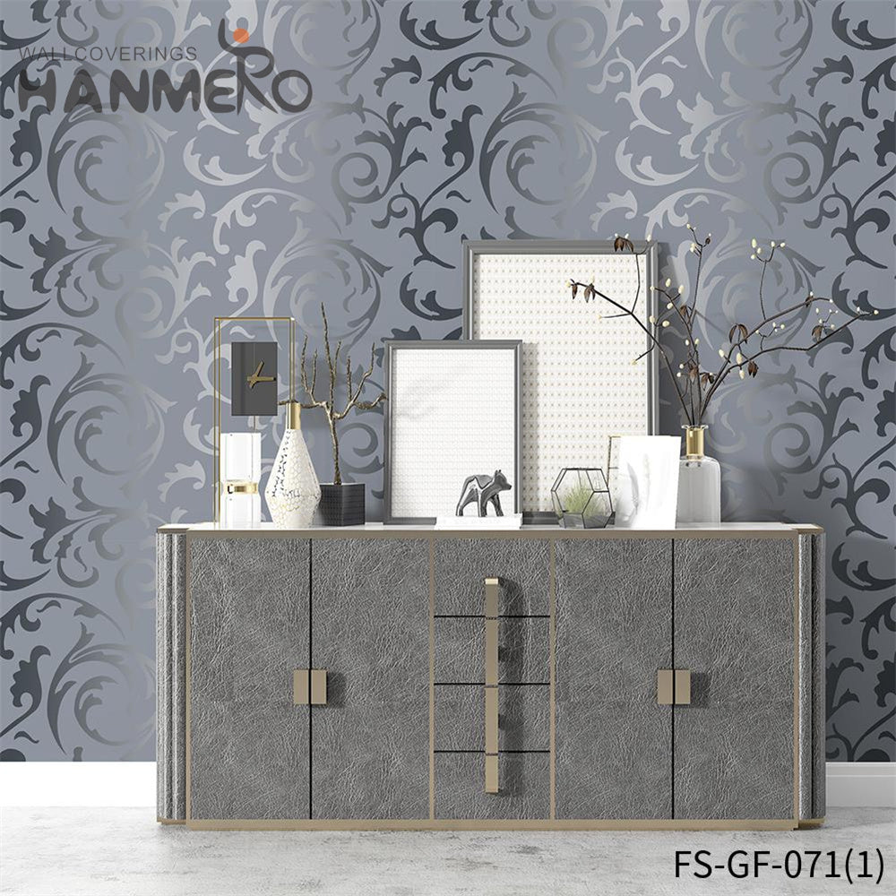 HANMERO Embossing Modern Bed Room 0.53*10M discontinued wallpaper Geometric Hot Selling PVC Gold Foil