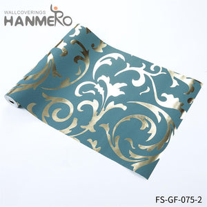 HANMERO wallpaper walls room Geometric Embossing Modern Cinemas  PVC Gold Foil