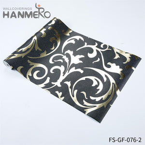 HANMERO wallpaper for shop walls Hot Selling Geometric Embossing Modern Bed Room 0.53*10M PVC Gold Foil