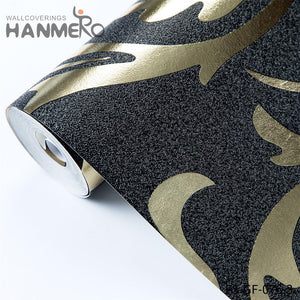 HANMERO wallpaper for shop walls Hot Selling Geometric Embossing Modern Bed Room 0.53*10M PVC Gold Foil