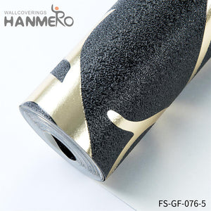 HANMERO wallpaper for shop walls Hot Selling Geometric Embossing Modern Bed Room 0.53*10M PVC Gold Foil