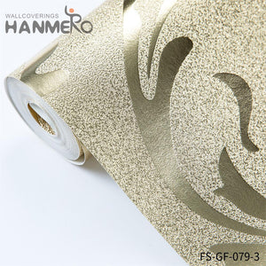 HANMERO unique designer wallpaper Hot Selling Geometric Embossing Modern Bed Room 0.53*10M PVC Gold Foil