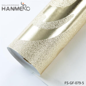 HANMERO unique designer wallpaper Hot Selling Geometric Embossing Modern Bed Room 0.53*10M PVC Gold Foil