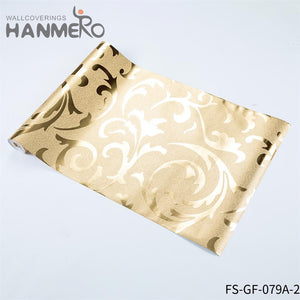 HANMERO wallpaper border samples Hot Selling Geometric Embossing Modern Bed Room 0.53*10M PVC Gold Foil