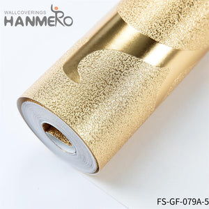 HANMERO wallpaper border samples Hot Selling Geometric Embossing Modern Bed Room 0.53*10M PVC Gold Foil