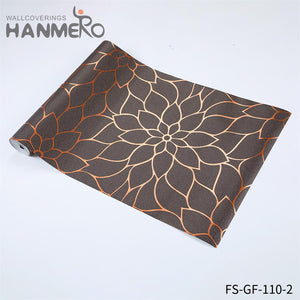 HANMERO design house designer wallpaper Hot Selling Geometric Embossing Modern Bed Room 0.53*10M PVC Gold Foil