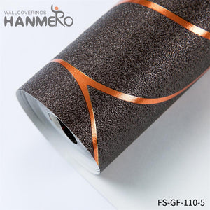 HANMERO design house designer wallpaper Hot Selling Geometric Embossing Modern Bed Room 0.53*10M PVC Gold Foil