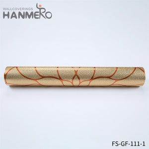 HANMERO latest bedroom wallpaper designs Hot Selling Geometric Embossing Modern Bed Room 0.53*10M PVC Gold Foil