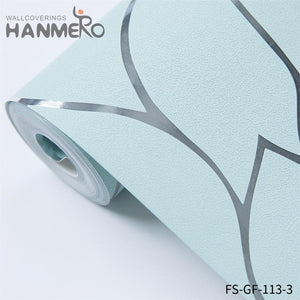 HANMERO wallpaper for shop Hot Selling Geometric Embossing Modern Bed Room 0.53*10M PVC Gold Foil