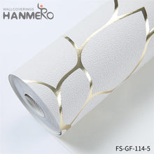 Load image into Gallery viewer, HANMERO wallpaper in living room Hot Selling Geometric Embossing Modern Bed Room 0.53*10M PVC Gold Foil
