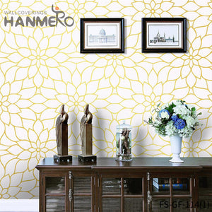 HANMERO wallpaper in living room Hot Selling Geometric Embossing Modern Bed Room 0.53*10M PVC Gold Foil