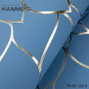 HANMERO rooms with wallpaper Hot Selling Geometric Embossing Modern Bed Room 0.53*10M PVC Gold Foil