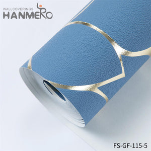 HANMERO rooms with wallpaper Hot Selling Geometric Embossing Modern Bed Room 0.53*10M PVC Gold Foil