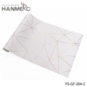 HANMERO PVC Gold Foil Nature Sense Geometric Embossing Modern Living Room kitchen wallpaper