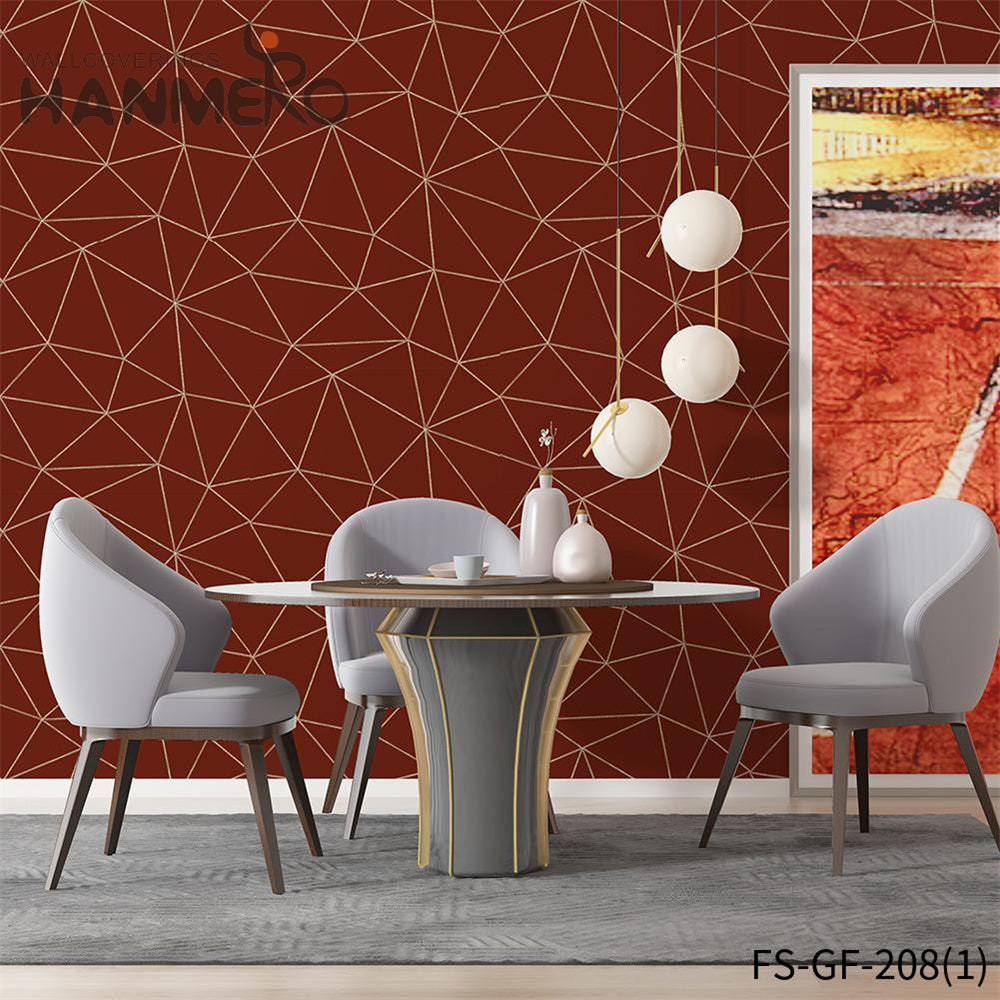 HANMERO PVC Gold Foil Nature Sense Geometric 0.53*10M Modern Living Room Embossing living room wallpaper