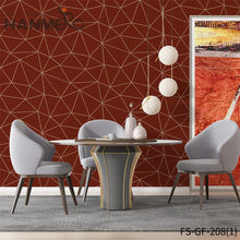 Load image into Gallery viewer, HANMERO PVC Gold Foil Nature Sense Geometric 0.53*10M Modern Living Room Embossing living room wallpaper
