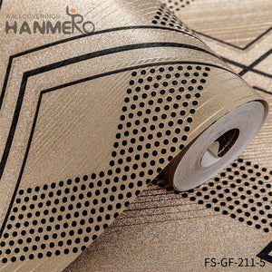 HANMERO PVC Gold Foil Nature Sense Geometric Embossing Modern 0.53*10M Living Room wallpaper interior