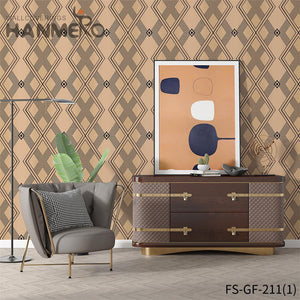 HANMERO PVC Gold Foil Nature Sense Geometric Embossing Modern 0.53*10M Living Room wallpaper interior