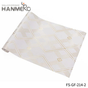 HANMERO PVC Gold Foil Nature Sense Living Room Embossing Modern Geometric 0.53*10M kitchen wallpaper borders