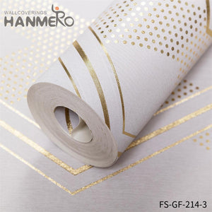 HANMERO PVC Gold Foil Nature Sense Living Room Embossing Modern Geometric 0.53*10M kitchen wallpaper borders