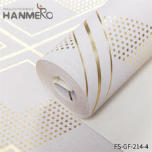 Load image into Gallery viewer, HANMERO PVC Gold Foil Nature Sense Living Room Embossing Modern Geometric 0.53*10M kitchen wallpaper borders
