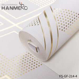 HANMERO PVC Gold Foil Nature Sense Living Room Embossing Modern Geometric 0.53*10M kitchen wallpaper borders