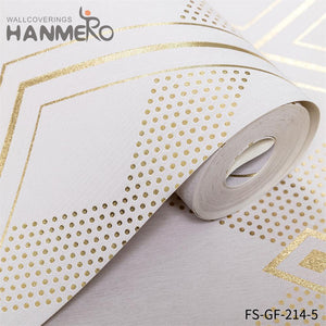 HANMERO PVC Gold Foil Nature Sense Living Room Embossing Modern Geometric 0.53*10M kitchen wallpaper borders