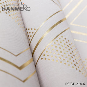 HANMERO PVC Gold Foil Nature Sense Living Room Embossing Modern Geometric 0.53*10M kitchen wallpaper borders