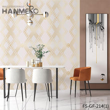 Load image into Gallery viewer, HANMERO PVC Gold Foil Nature Sense Living Room Embossing Modern Geometric 0.53*10M kitchen wallpaper borders
