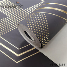 Load image into Gallery viewer, HANMERO PVC Gold Foil Nature Sense Geometric Living Room Modern Embossing 0.53*10M unique wallpaper for walls
