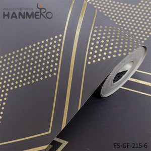 HANMERO PVC Gold Foil Nature Sense Geometric Living Room Modern Embossing 0.53*10M unique wallpaper for walls