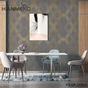 HANMERO PVC Gold Foil Nature Sense Geometric Living Room Modern Embossing 0.53*10M unique wallpaper for walls